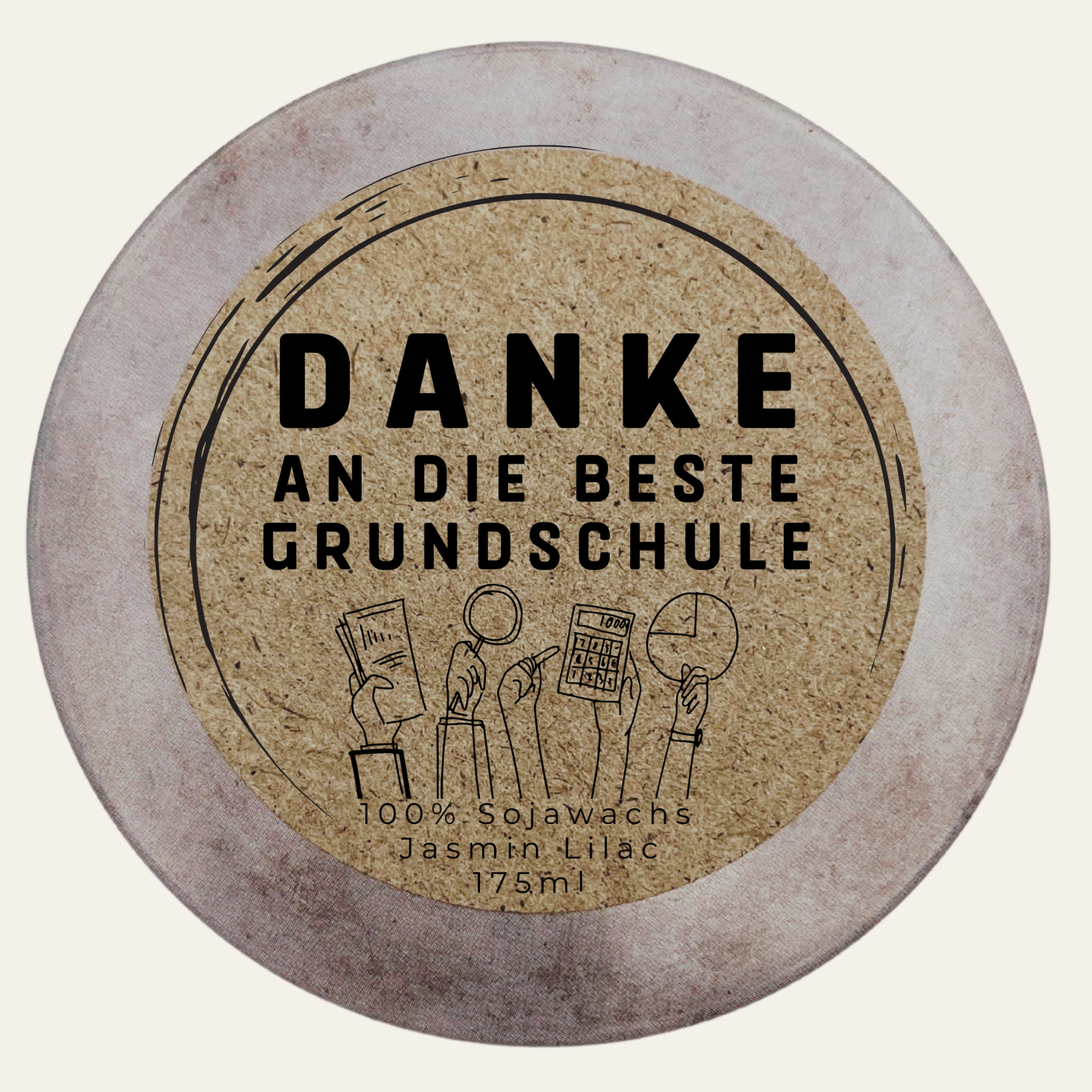 Handgemachte Duftkerze „Danke Beste Grundschullehrerin“