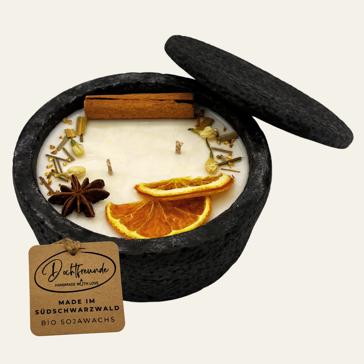 Handgemachte Betonkerze „Black Cinnamon“