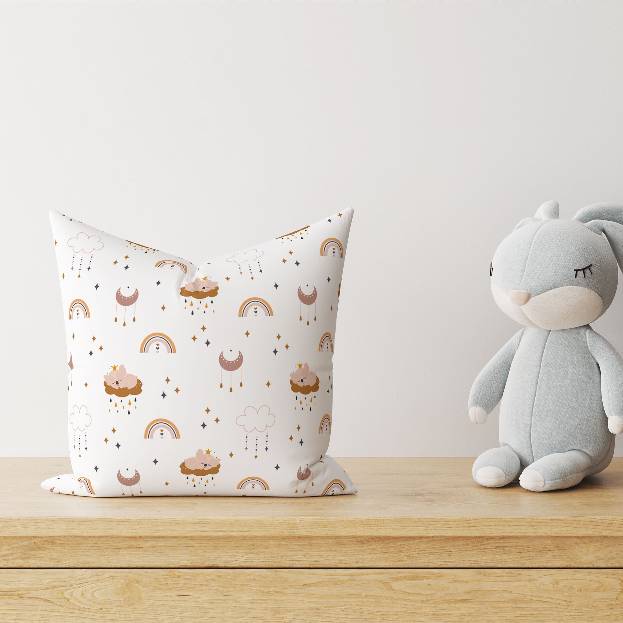 “Regenbogen Koala” Premium Kinder Dekokissen