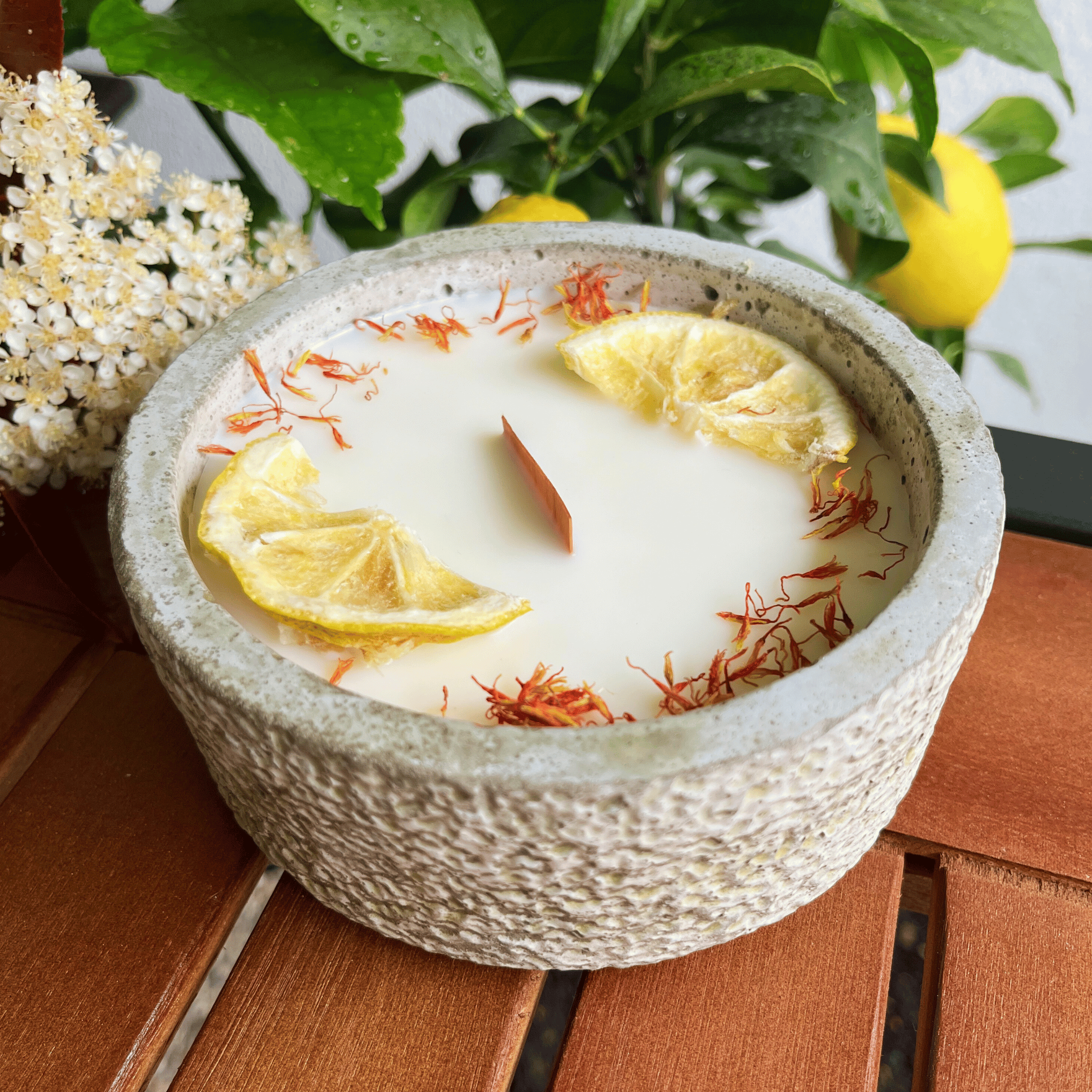 Limitierte Einzelstücke: Outdoor Citronella-Betonkerze – Nr. 5