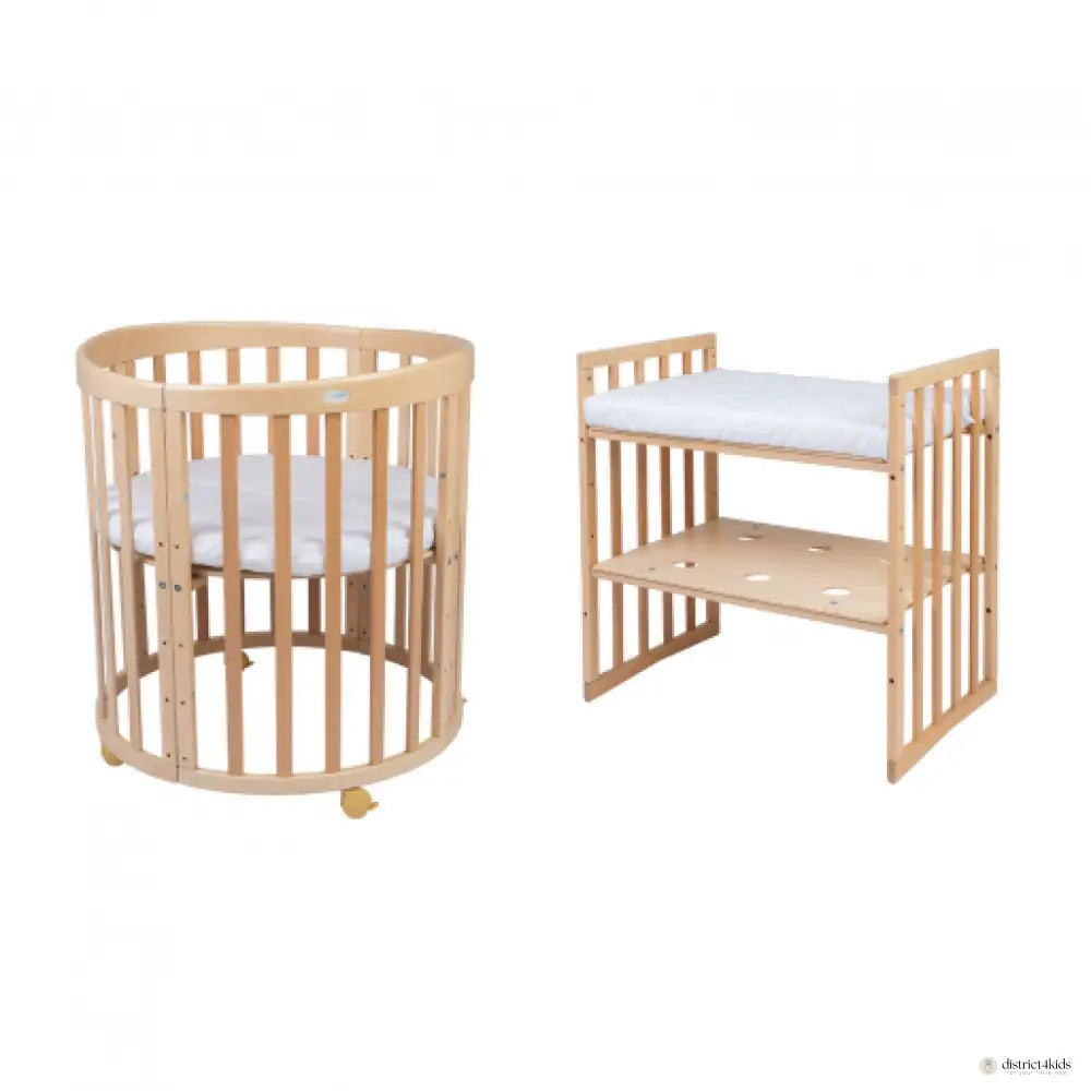 Babybett 7-in-1 – Ein Bett für viele Jahre - mitwachsend | Ovale Form
