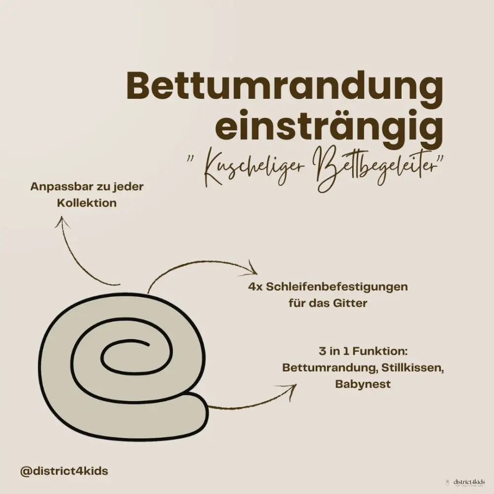 Bettschlange einsträngig Cord - Schutz, Komfort & Vielseitigkeit für dein Baby