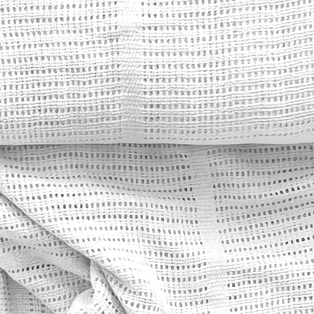 Waffelpiqué Stoff Netz Design uni Weiß