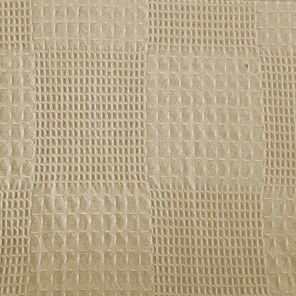 Waffelpiqué Stoff Mosaik Uni Hellbeige