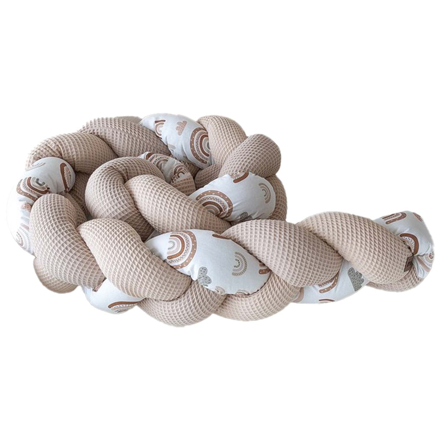 Bettschlange geflochten Regenbogen Beige von Binolu