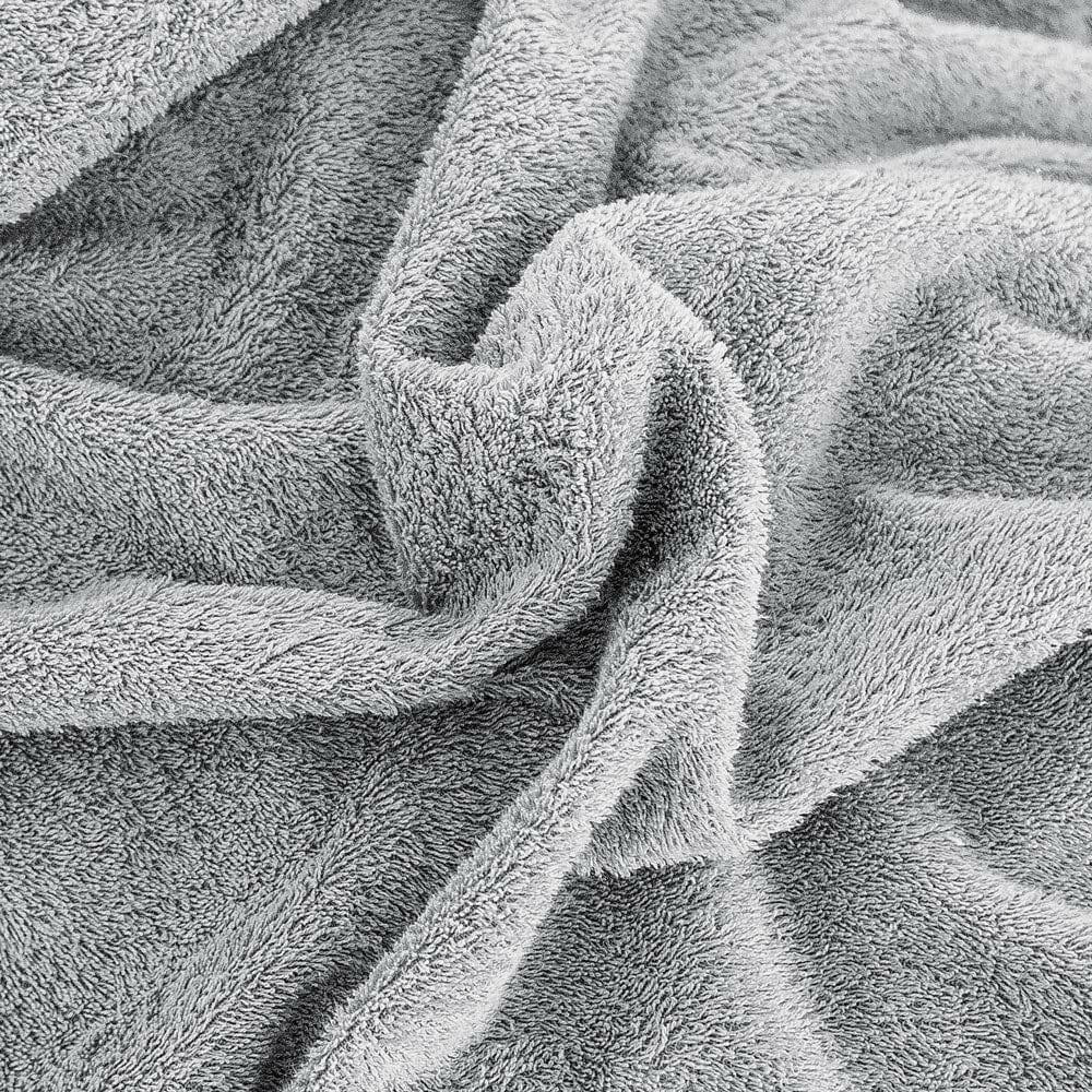 1m Frottee Stoff Baumwolle Hellgrau - Binolu