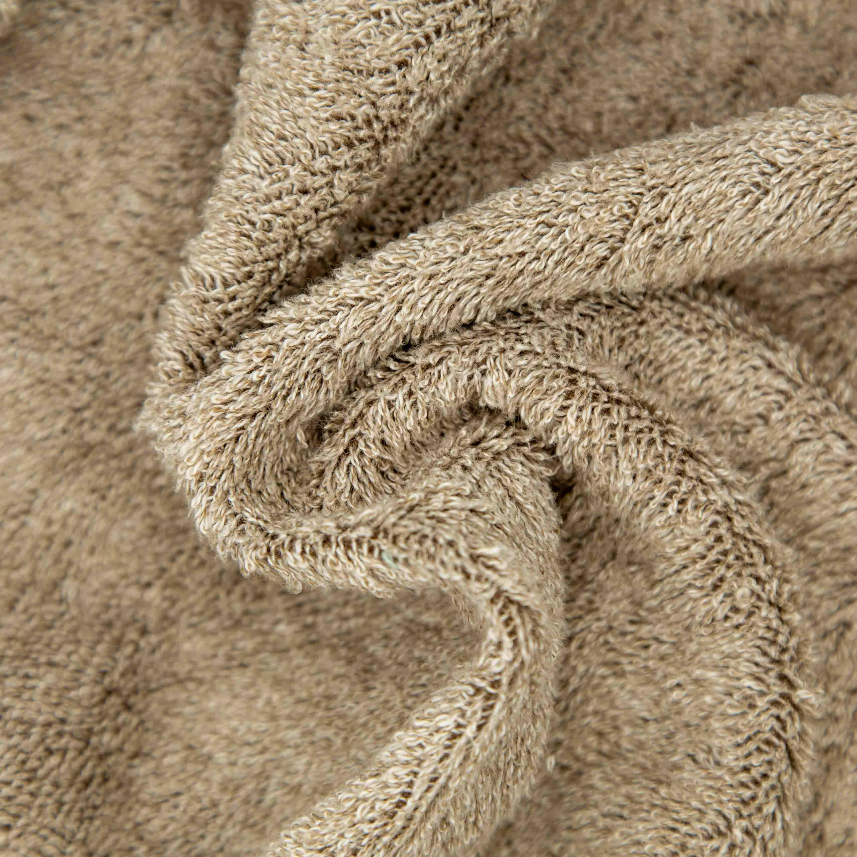 1m Frottee Stoff Baumwolle Beige Meliert - Binolu