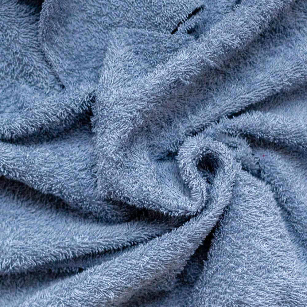 1m Frottee Stoff Baumwolle Rauchblau - Binolu