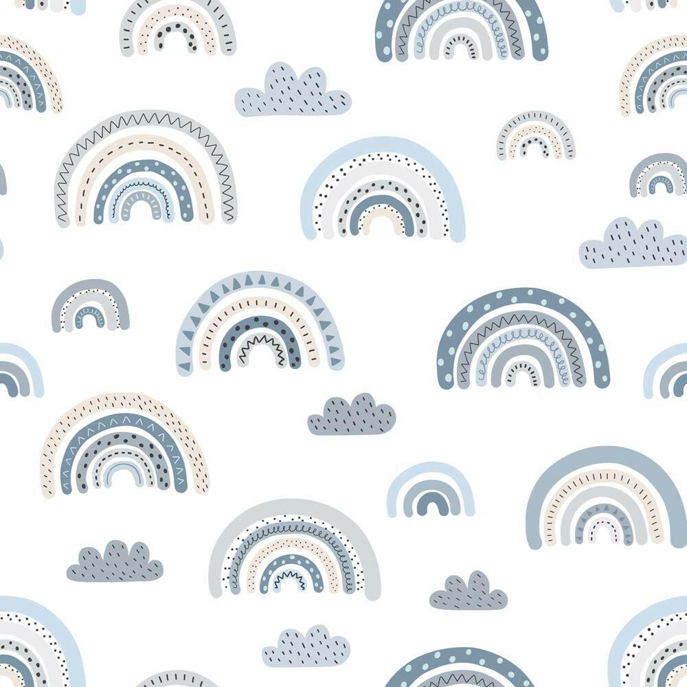Baumwolljersey Regenbogen Blau - Binolu