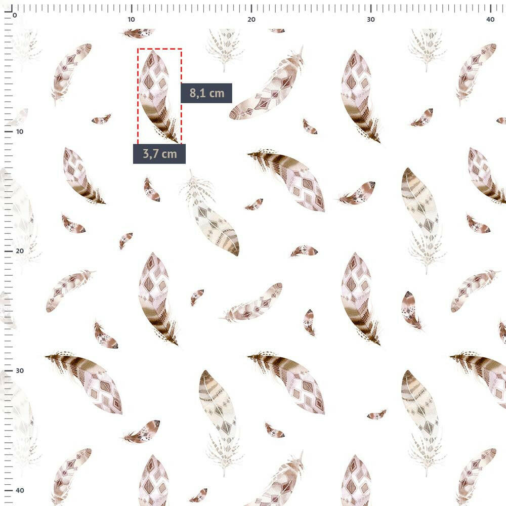 Baumwollstoff Feder - Binolu