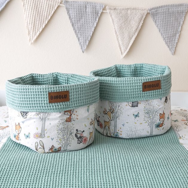 Utensilos Körbe in Boho Waldfreunde Mint von Binolu