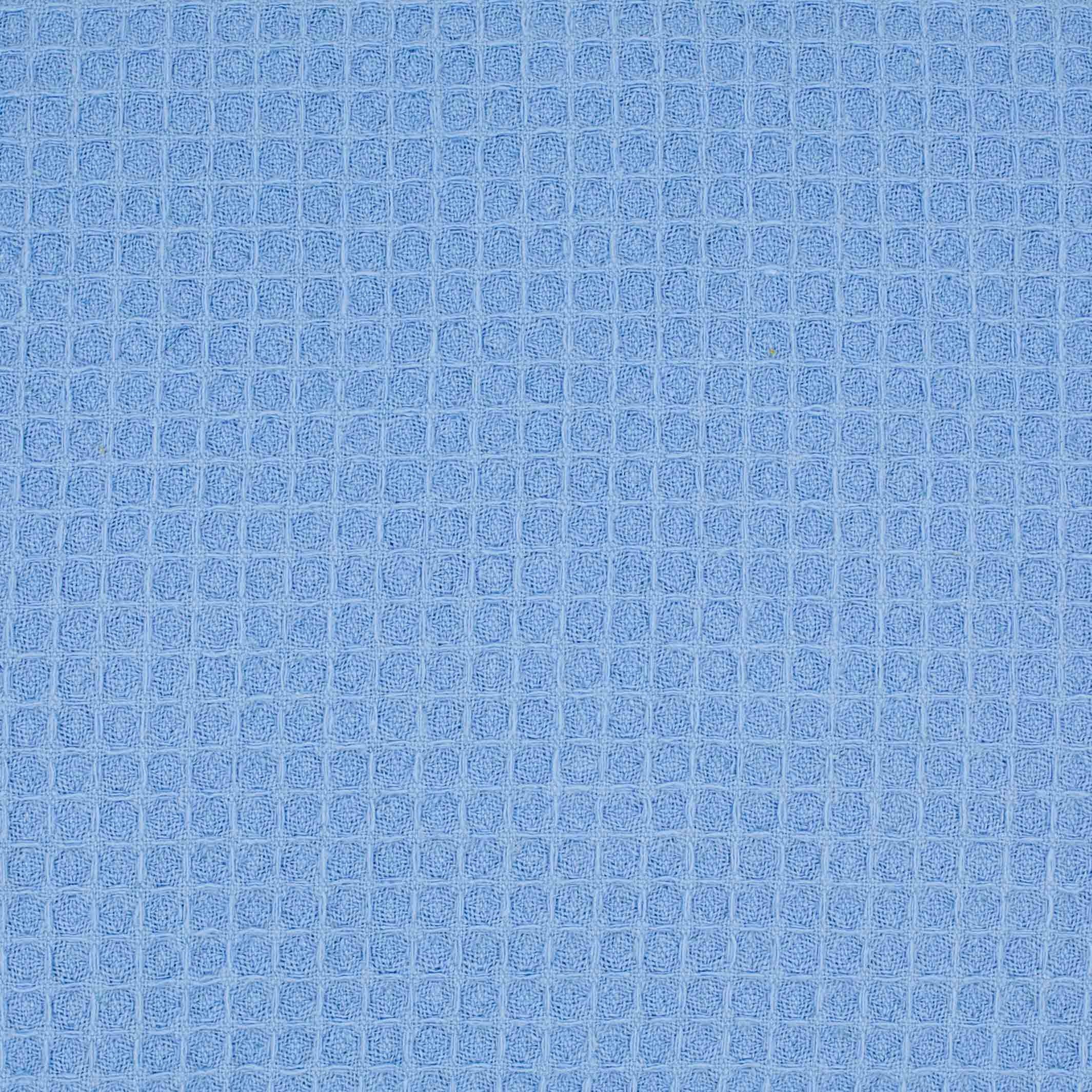 Waffelpiqué Stoff Uni Blau - Binolu