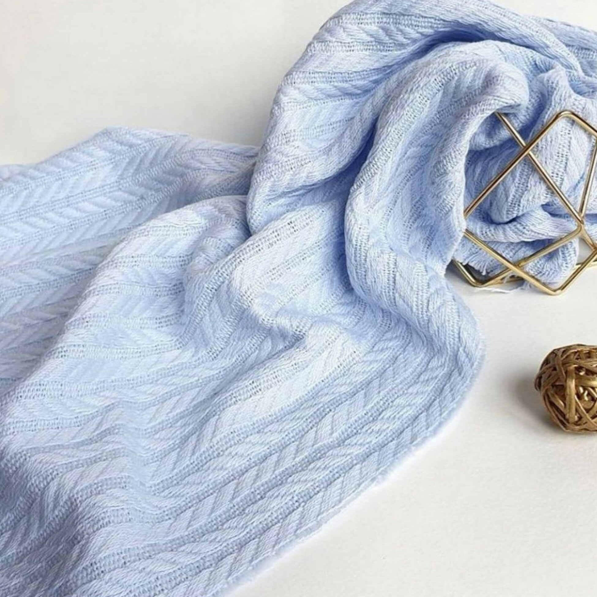 Piqué Stoff Zopf Hellblau - Binolu