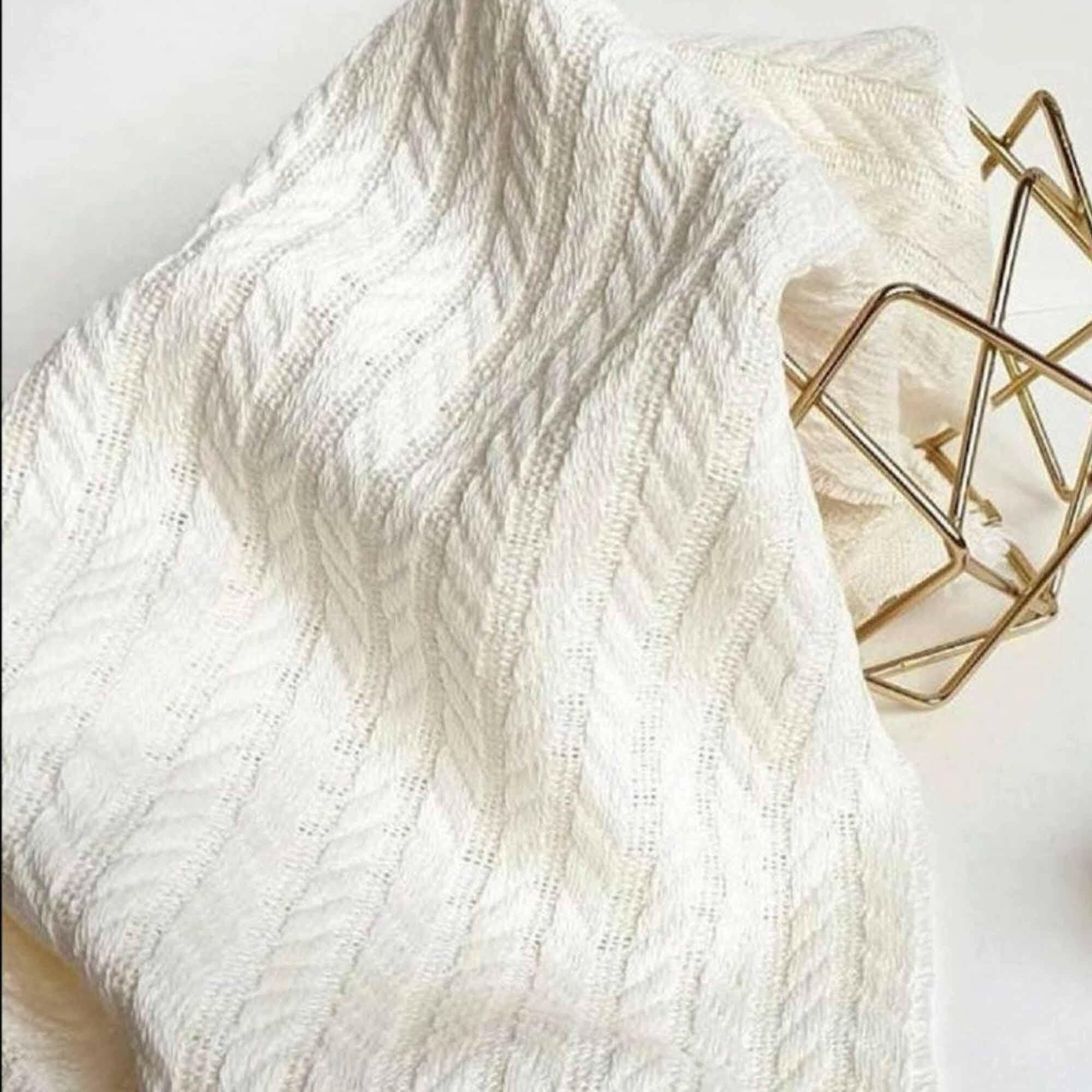 Piqué Stoff Zopf Creme - Binolu