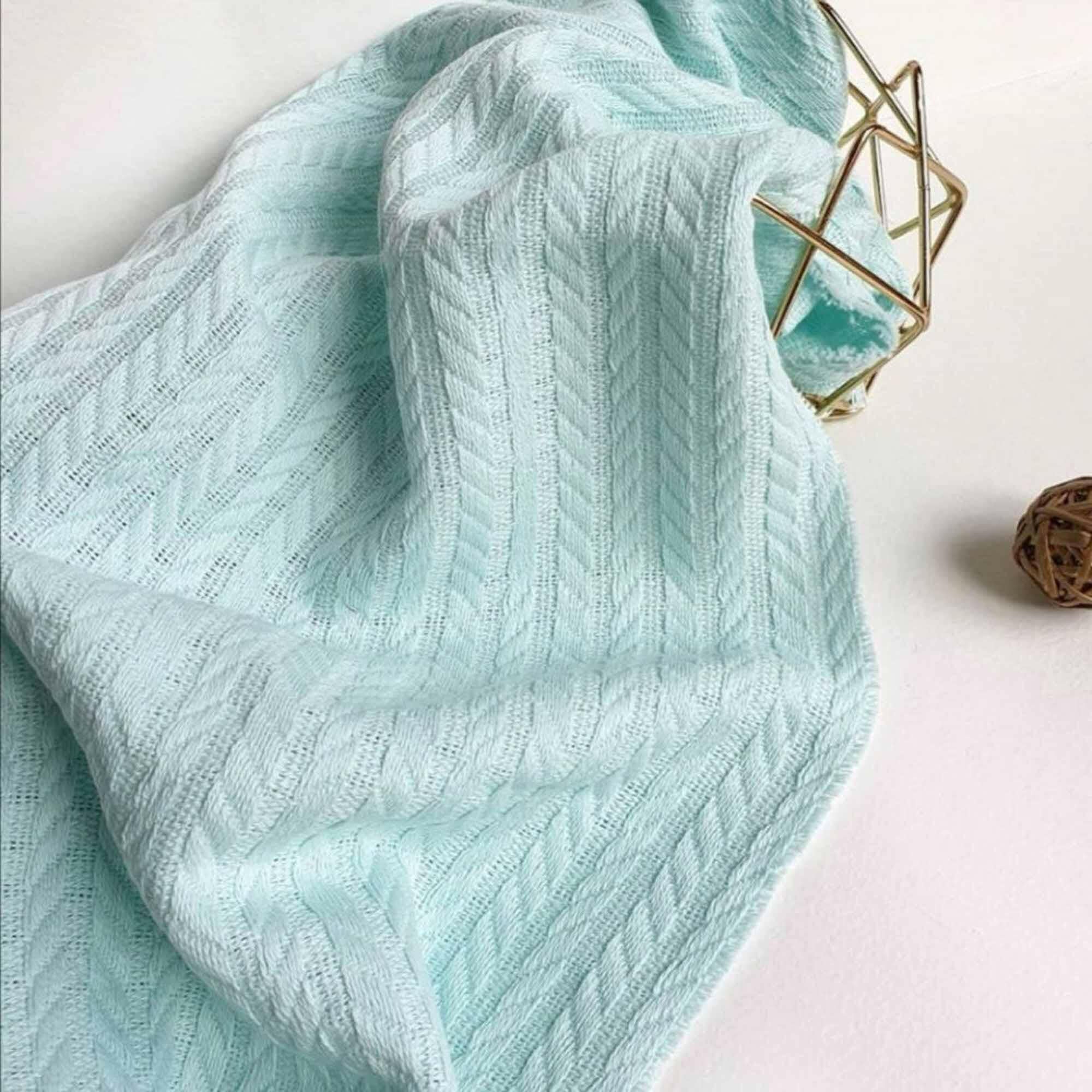 Piqué Stoff Zopf Mint - Binolu