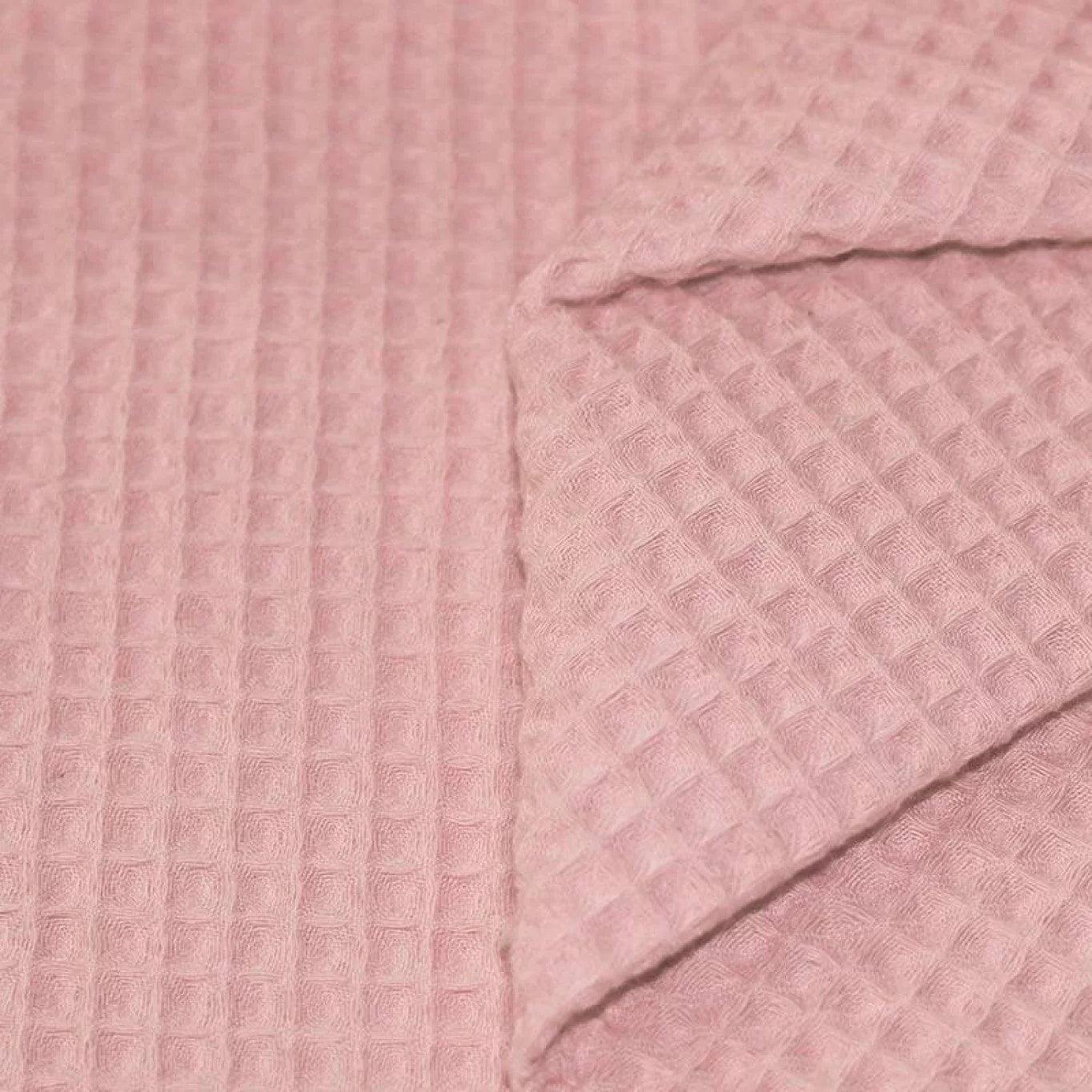 Waffelpiqué Stoff Uni Babyrosa