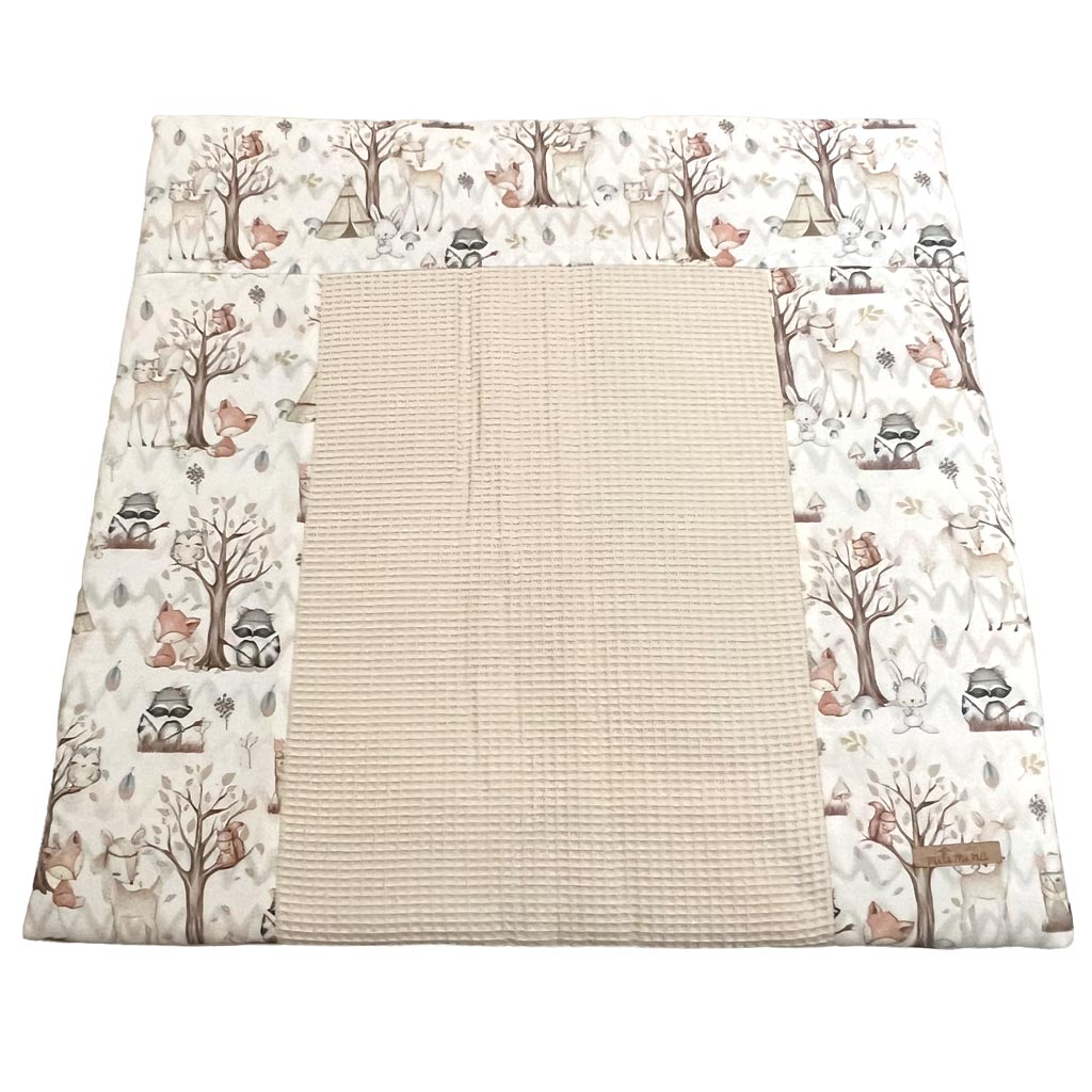 Wickelauflage Boho Waldtiere Hellbeige 77x75