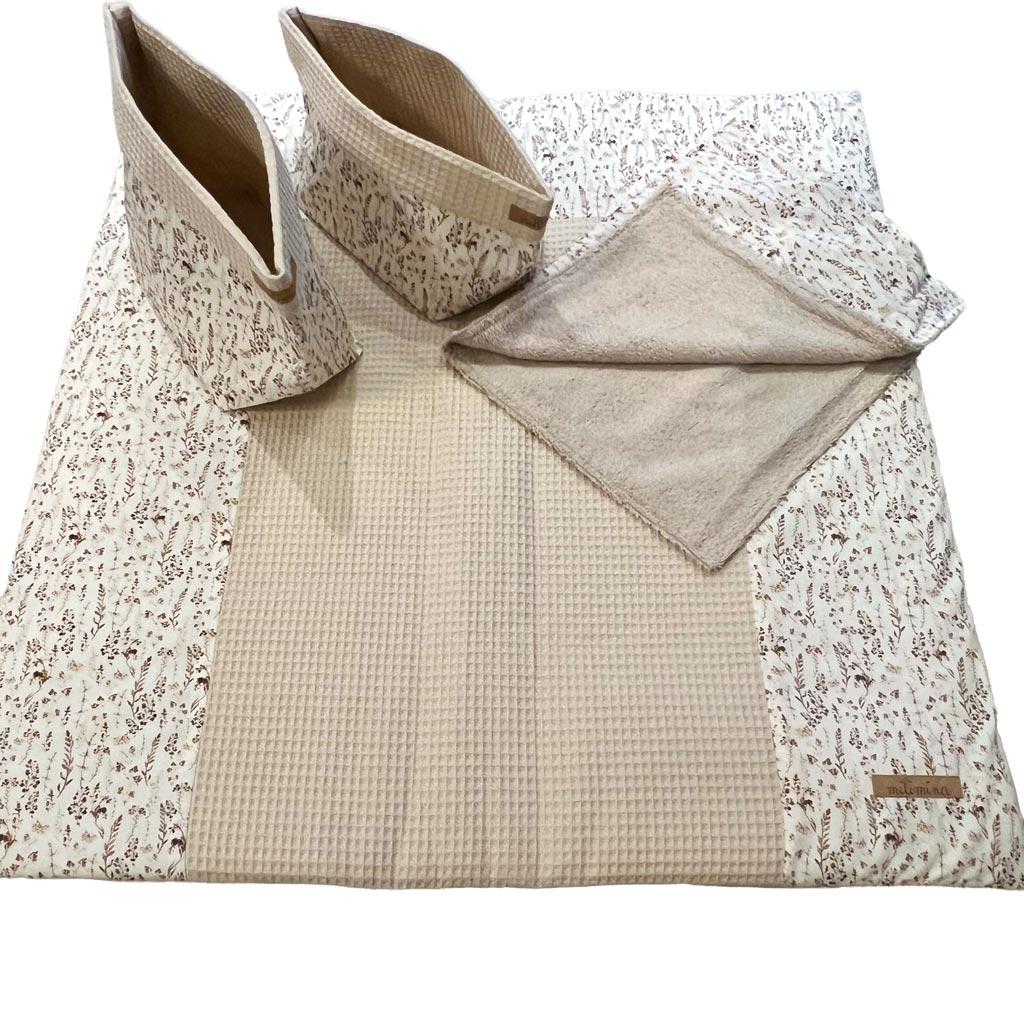 Wickelauflagen Set Trockenblumen Hellbeige 77x78