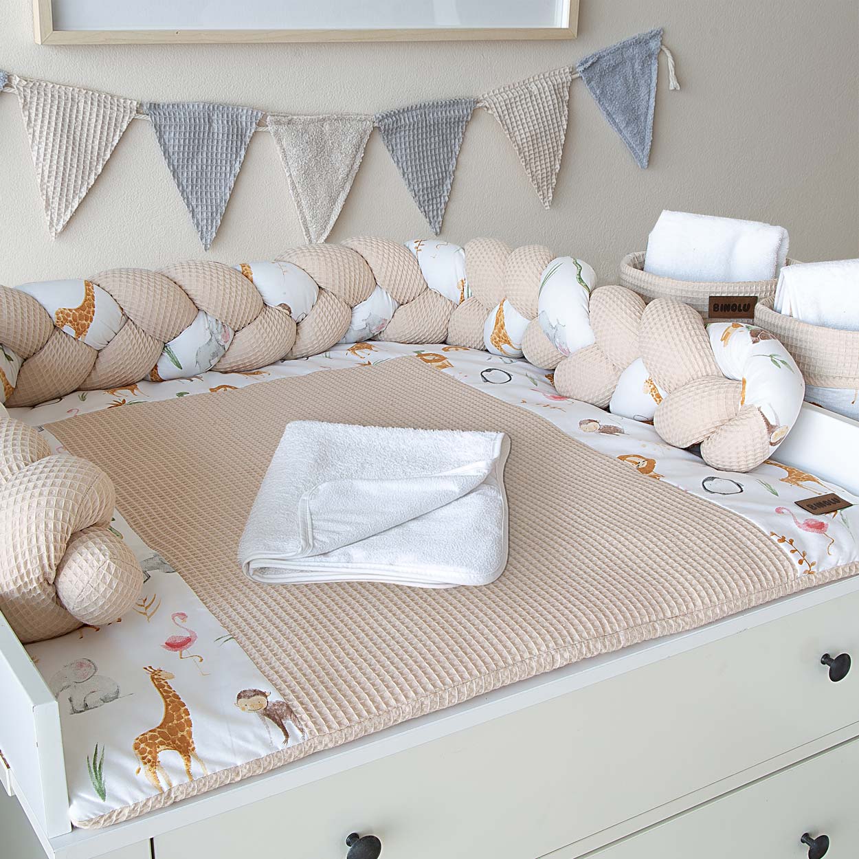Wickelauflagen Set Dschungel Beige