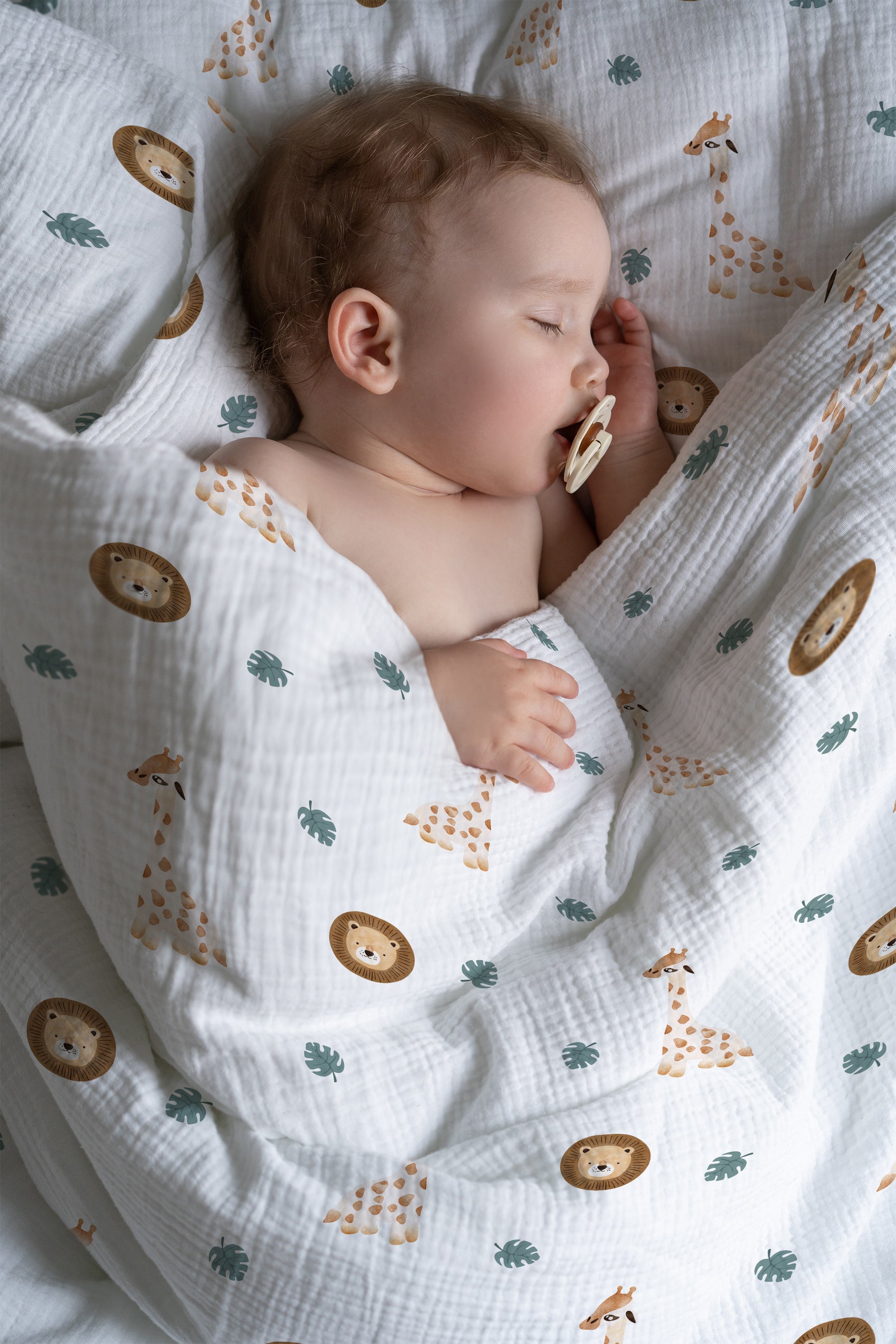 "Giraffe und Löwe" Premium Kinderbettwäsche