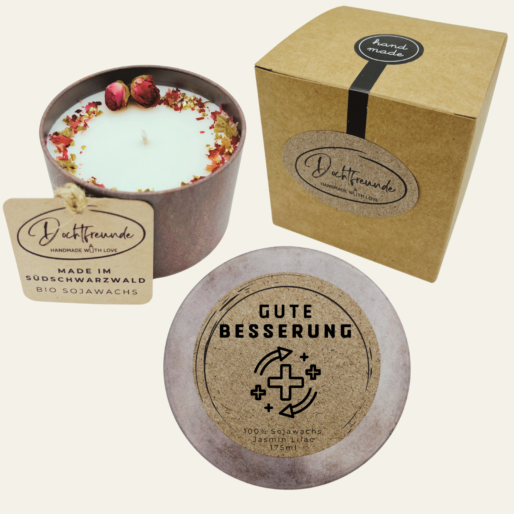 Handgemachte Duftkerze „Gute Besserung“