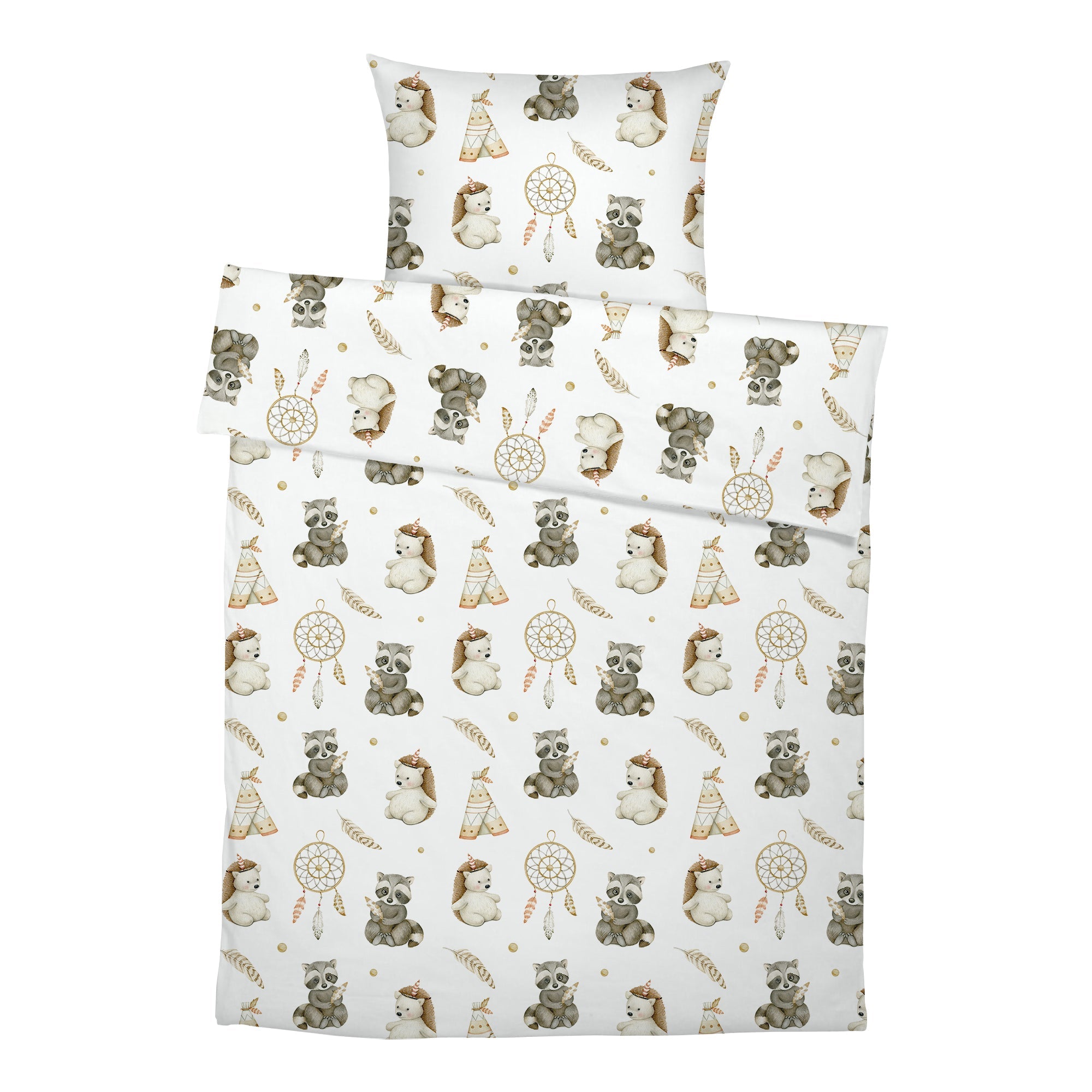 “Igel und Waschbär” Premium Kinderbettwäsche
