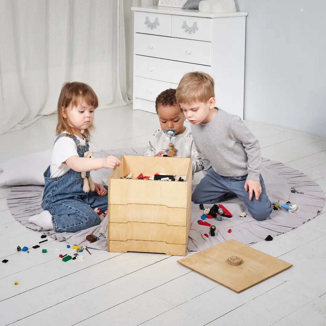 Aufbewahrungs und Sortierbox aus Holz für LEGO