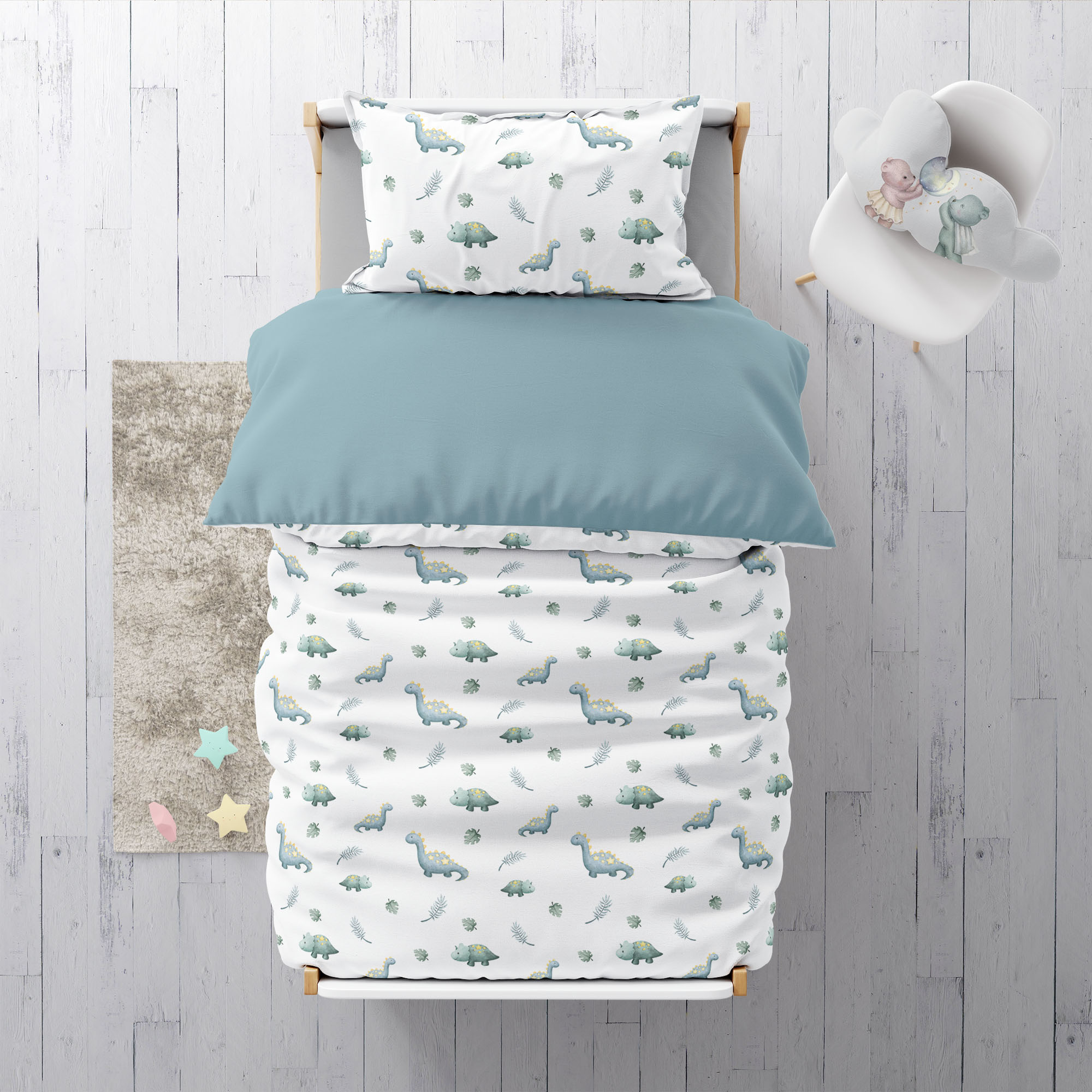 “Kleine Dinosaurier” Premium Kinderbettwäsche