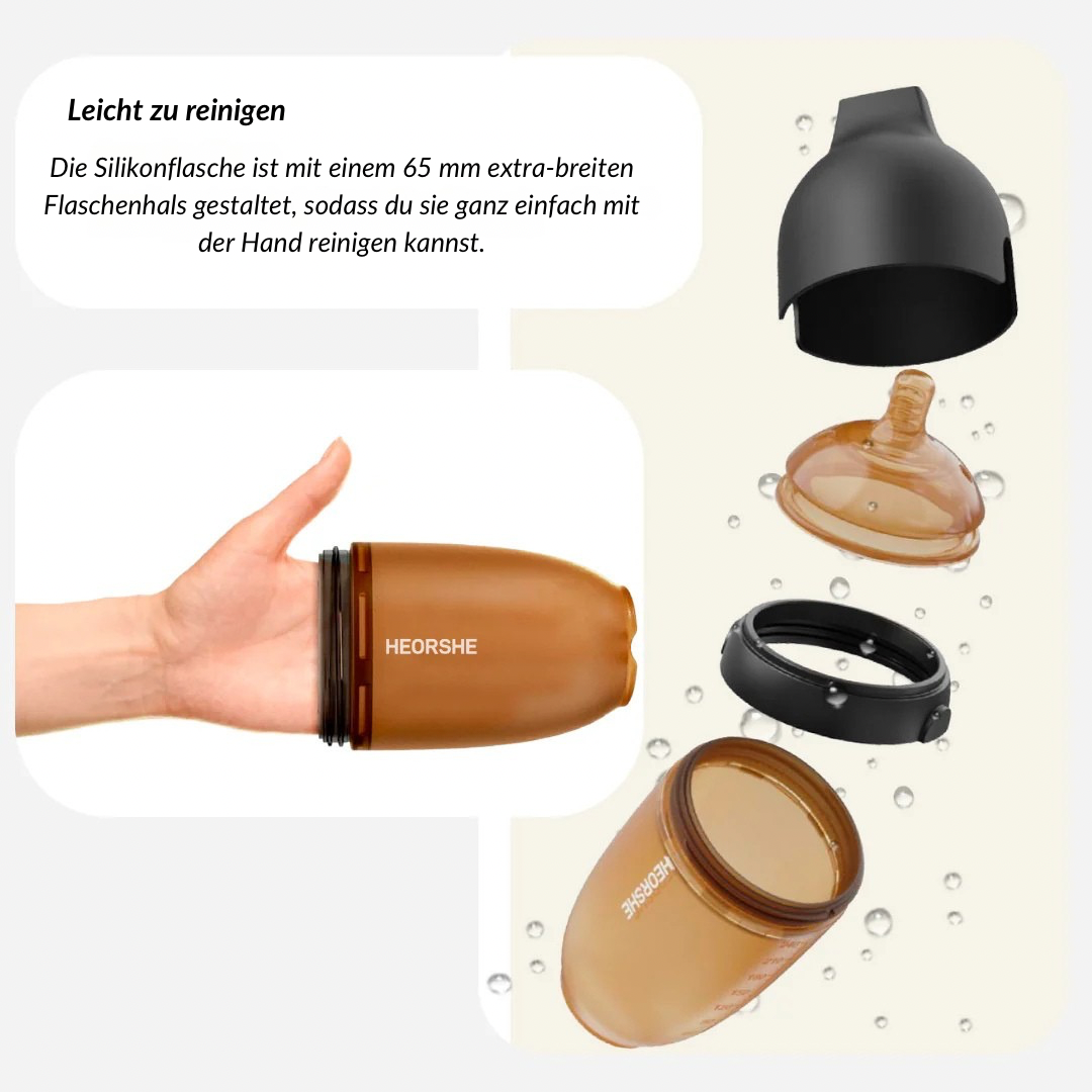 Ultra Wide Neck Baby Bottle 160ml (Grau)