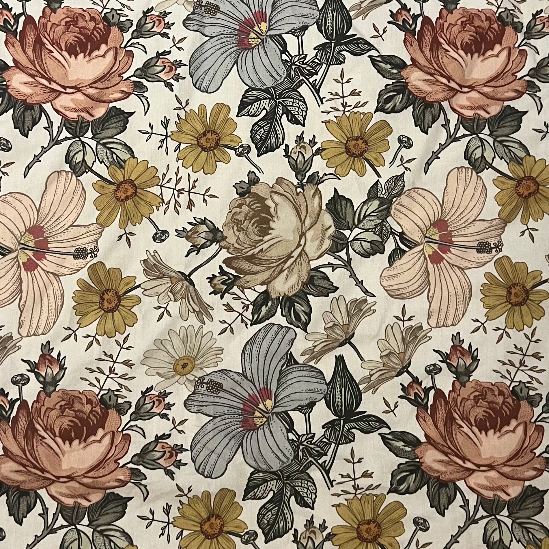 Baumwollstoff Vintage Blumen