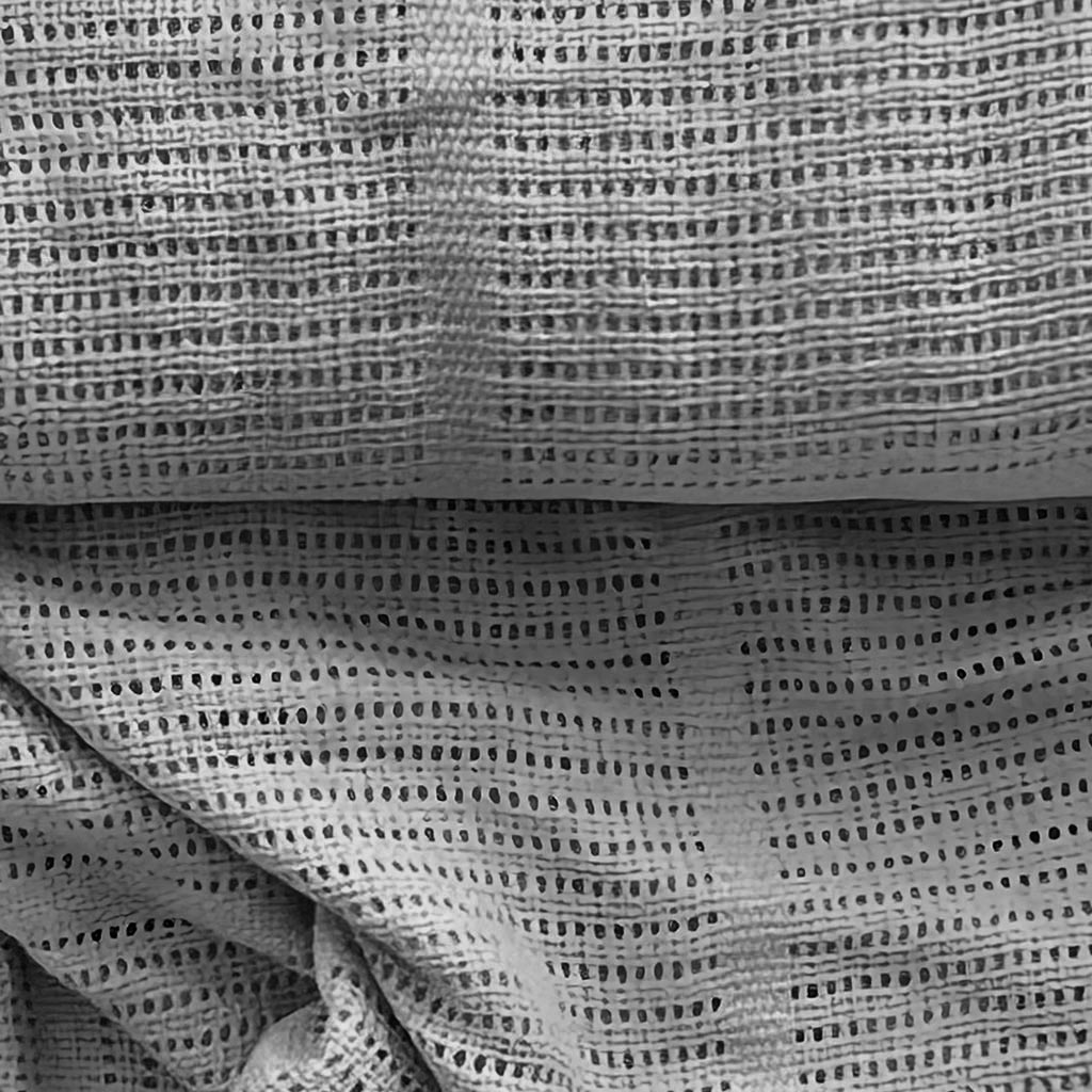 Waffelpiqué Stoff Netz Design uni Grau
