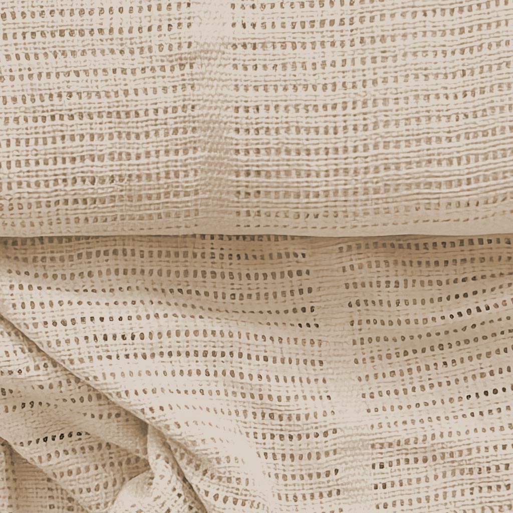 Waffelpiqué Stoff Netz Design uni Hellbeige