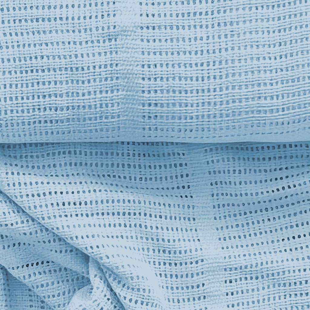 Waffelpiqué Stoff Netz Design uni Hellblau