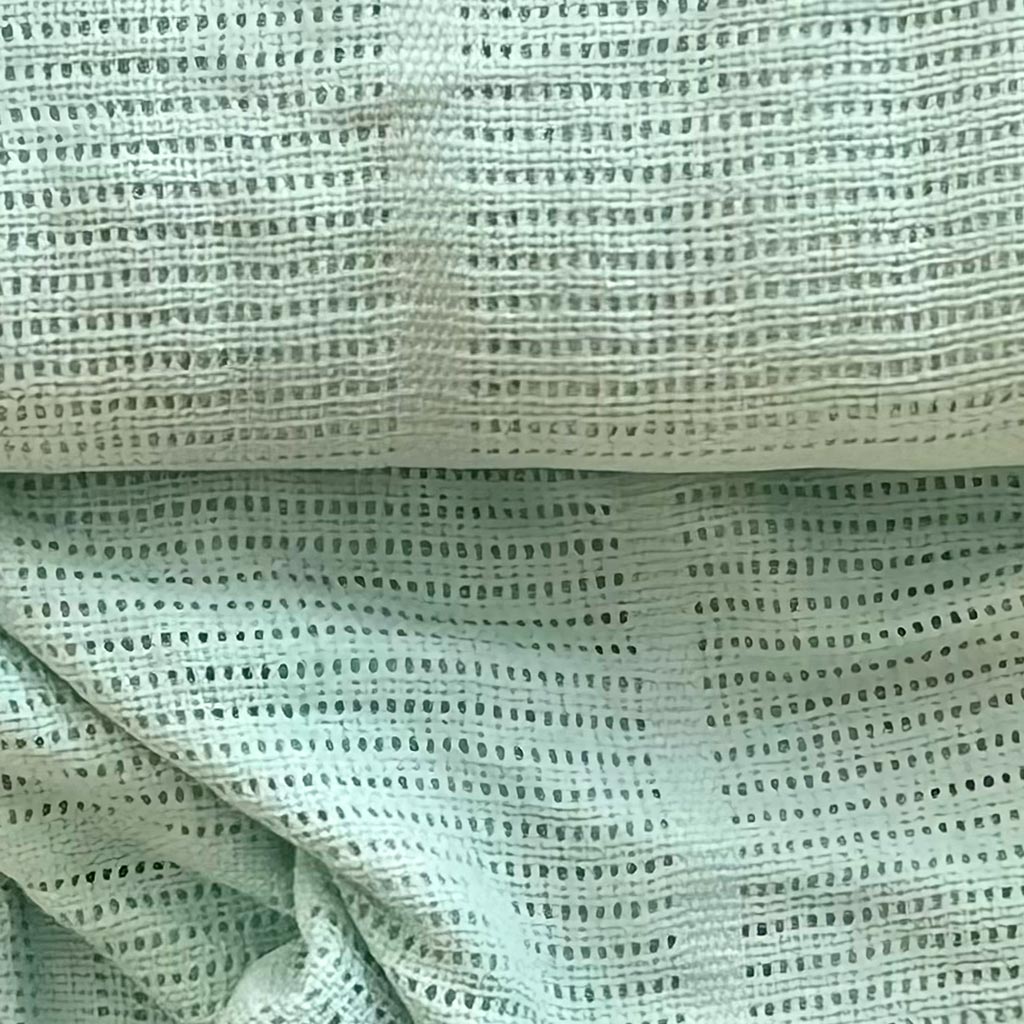 Waffelpiqué Stoff Netz Design uni Mint