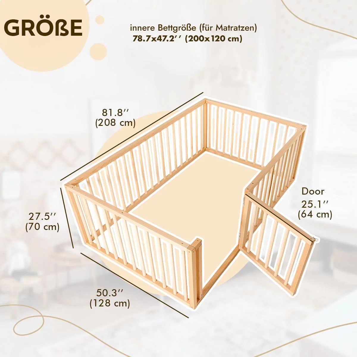 Montessori Bodenbett für Kinder und Kleinkinder ab 6 Monaten