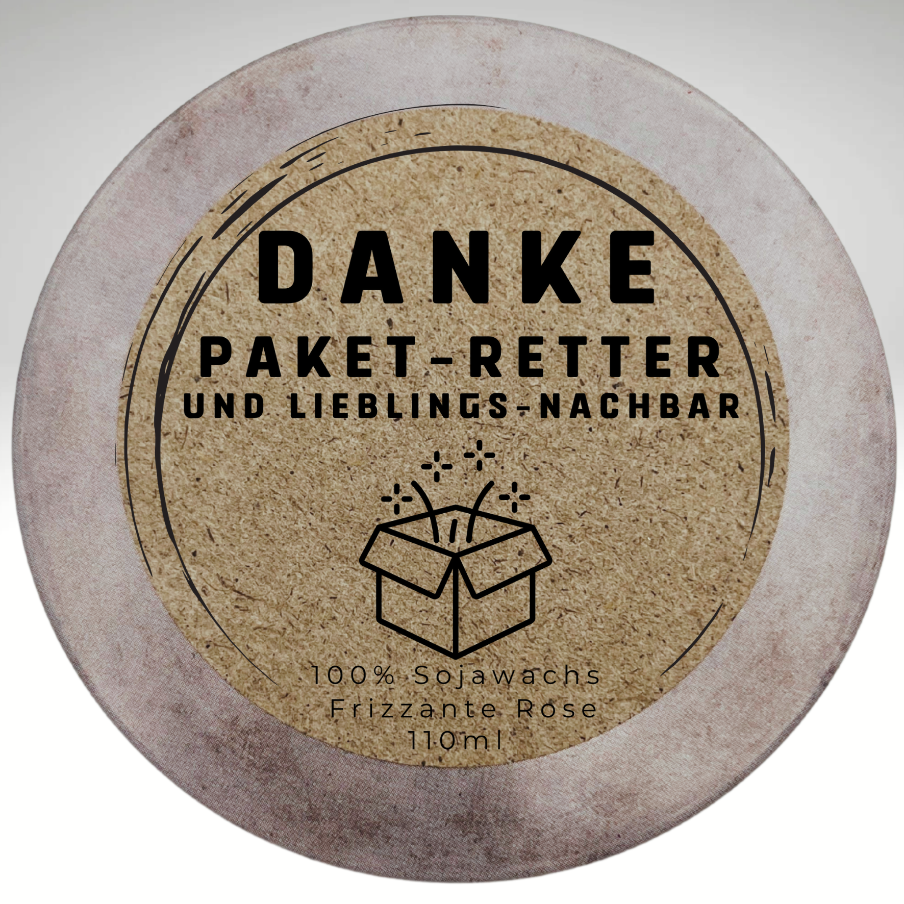 Duftkerze "Paket-Retter" | Das Dankeschön Geschenk für Nachbarn