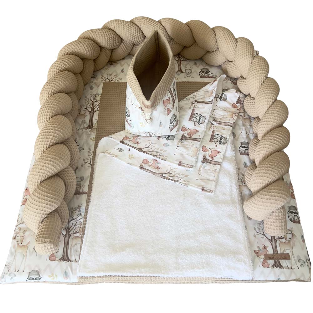 Wickelauflagen Set Boho Waldtiere Beige 75x82cm