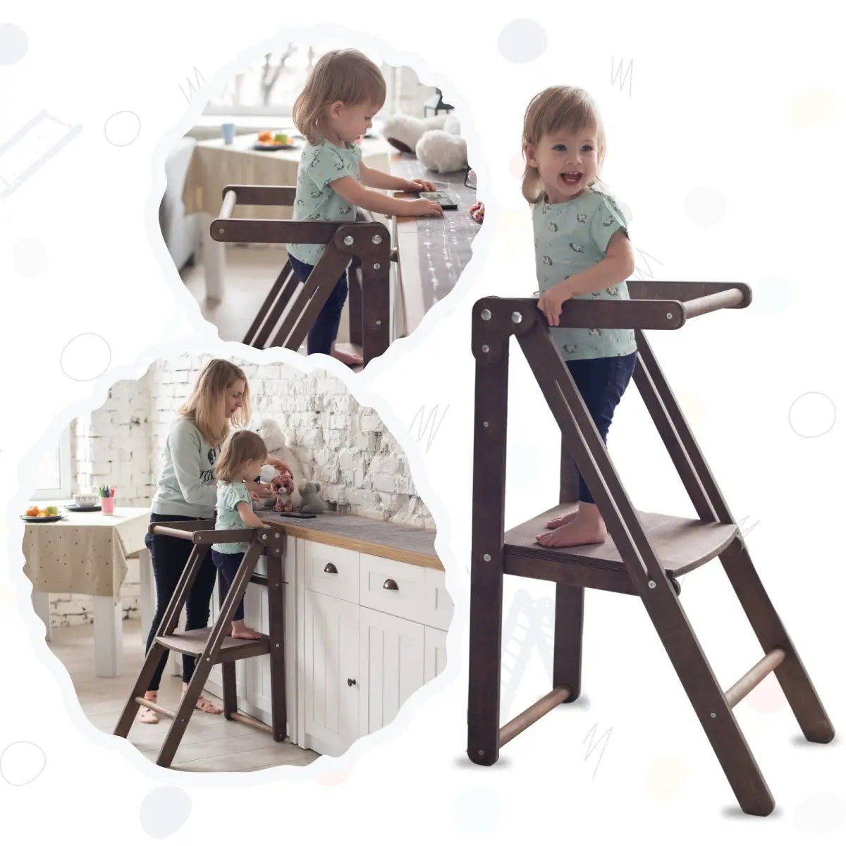 Lerntürme aus Holz für Kinder - Schokolade
